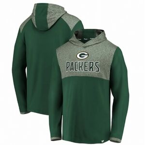 Men's Green Bay Packers Fanatics Green Iconic Marbled Clutch Hoodie Long Sleeve